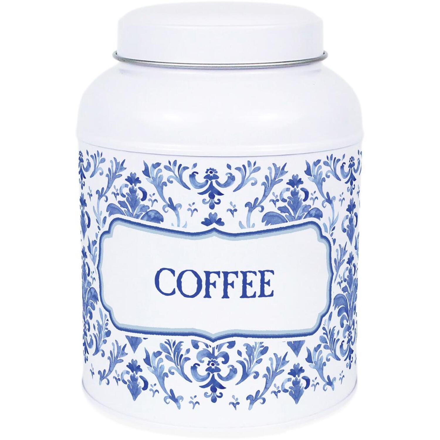 B&Q - Oriental Ink Coffee CanisterSmall Domed Lid Kitchen Storage Tin - Image 2