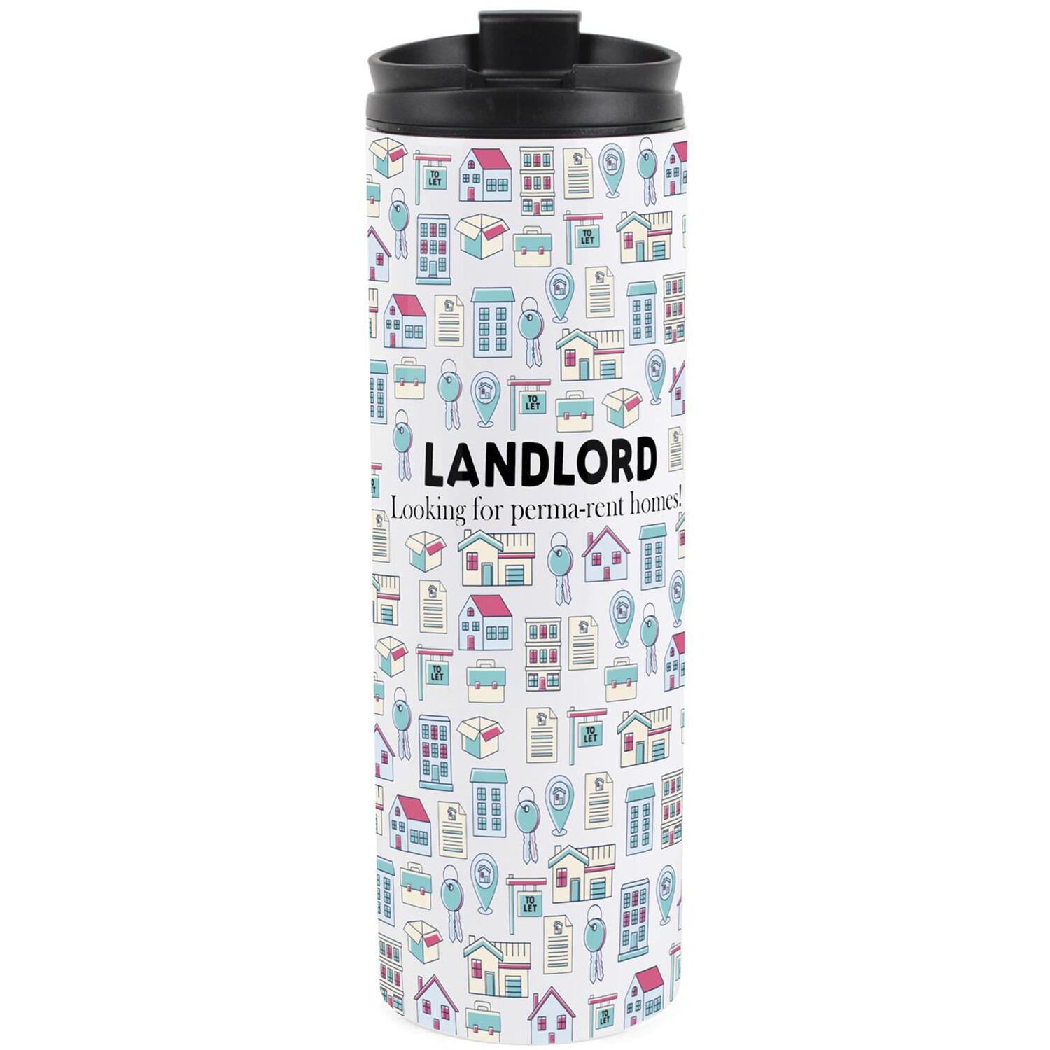 B&Q - Landlord Travel MugNovelty House Themed Gifts For LandlordsReusable Stainless Steel Vacuum-Sealed Double-Walled 500Ml Flask - Image 2