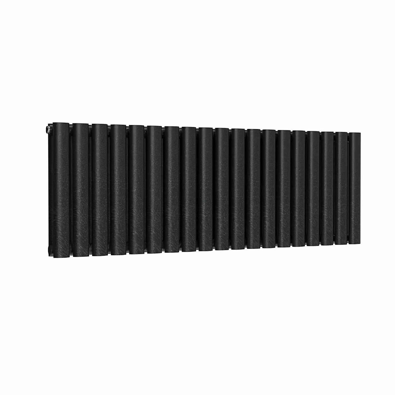 Lux Heat Oval Horizontal Radiator, Pewter, 400Mm X 1140Mm, Double - Pewter