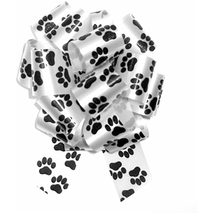 Paw Print Pull Bows 32mm (pack of 10)