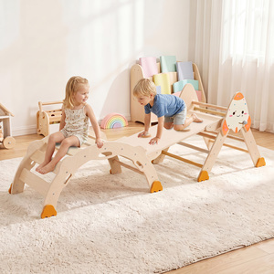 COSTWAY 8-in-1 Climbing Toys for Toddlers Rocket-Themed Montessori Arch Climber