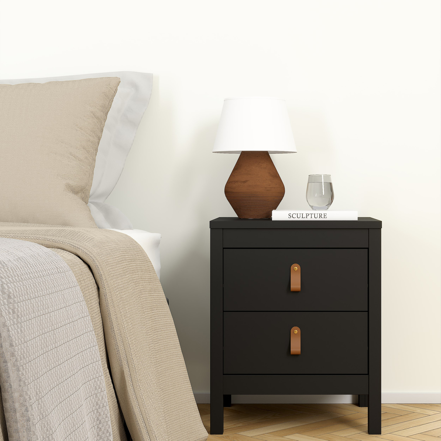 Furniture To Go Barcelona 2-Drawer Bedside Table - Black - Image 5