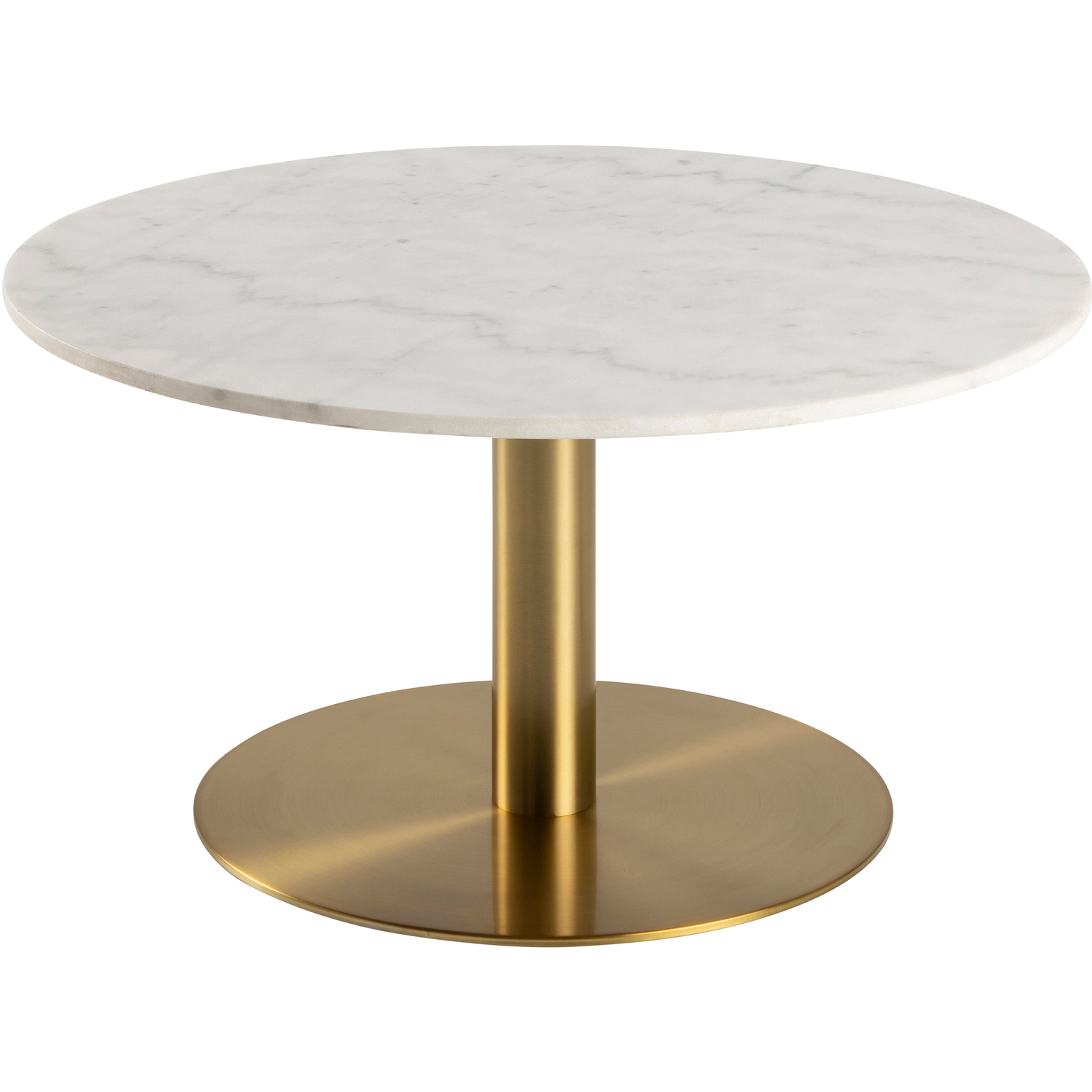 Furniture To Go Florence Corby White Marble Round Coffee Table - Gold - Image 2