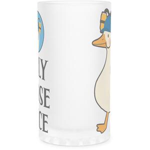 Silly Goose Juice Novelty Frosted Glass Stein