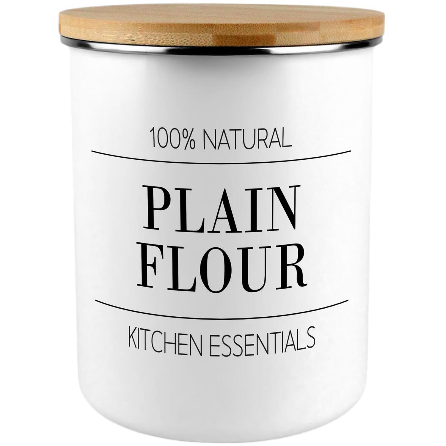 Purely Home Minimalist Essentials Extra Large Plain Flour Canister - White - Image 3