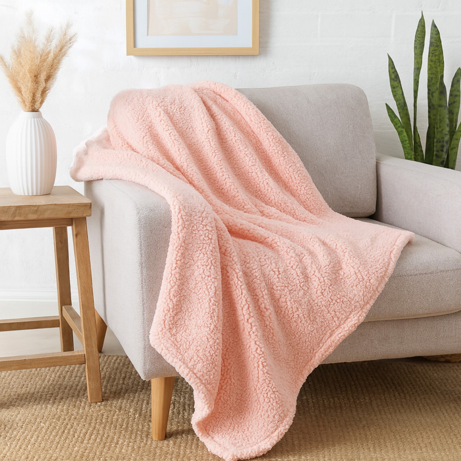 Voltico Super Soft Cuddle Throw 130 x 180cm - Soft Sofa & Bed Blanket in Baby Pink | Size: 130 cm x 180 cm