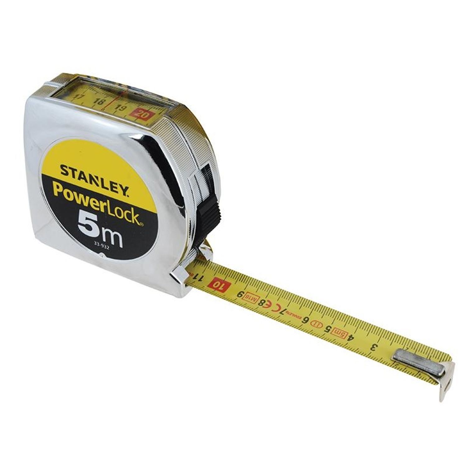 Stanley Hand Tools Powerlock Top Reader Tape 5M (Width 19Mm) - Multi Colour