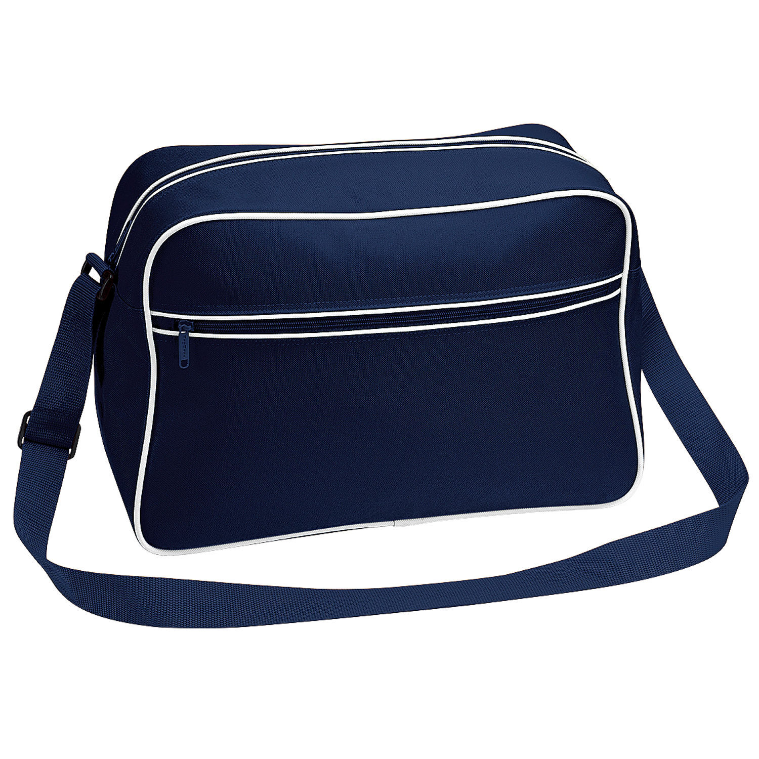 Bagbase Retro Adjustable Shoulder Bag (18 Litres) (Pack Of 2) - French Navy/White