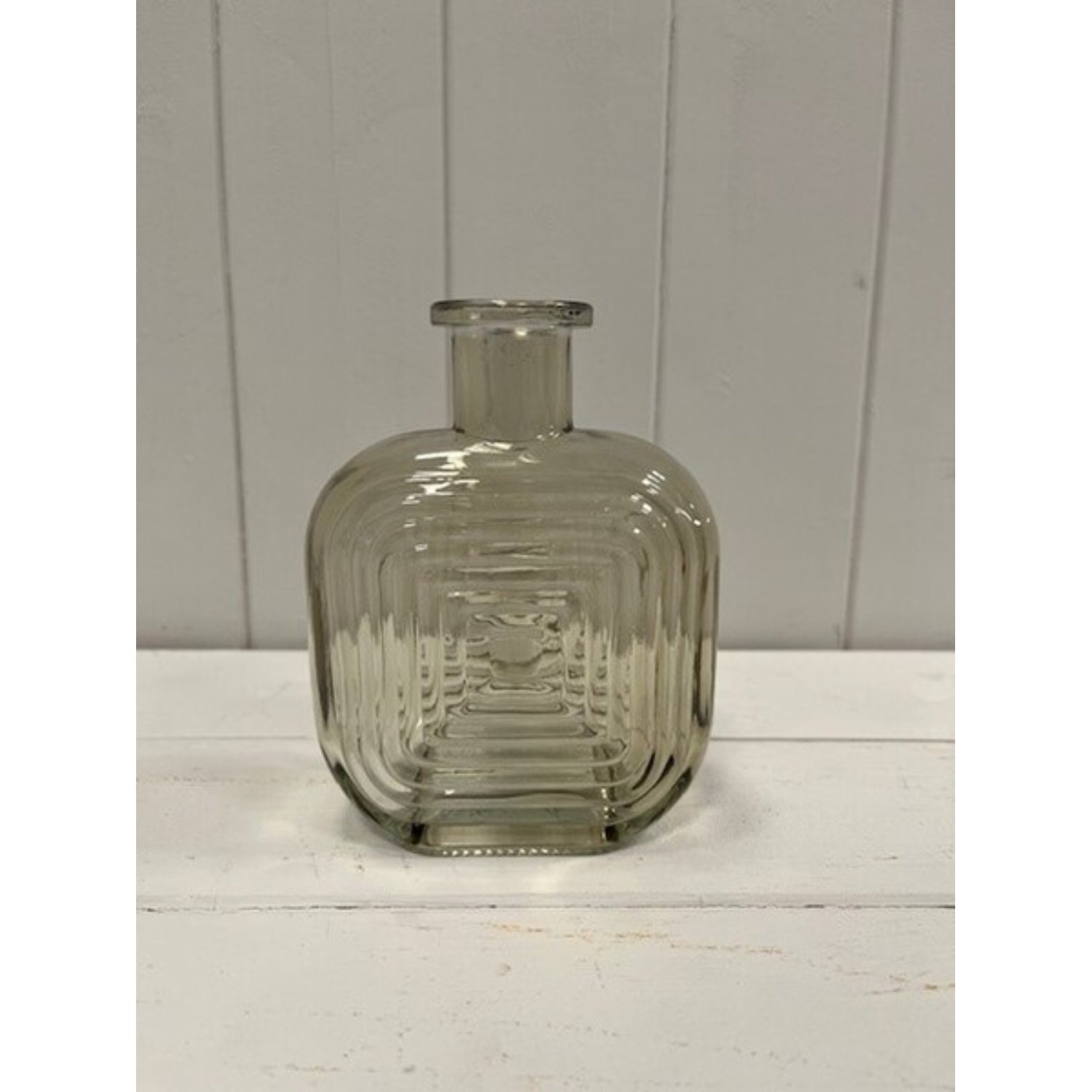 Kdmd Unisex Brown Smokey Square Glass Bottle With Ribbed Design - Image 2
