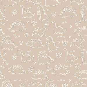 Dinky Dinos Wallpaper Sample, Neutral