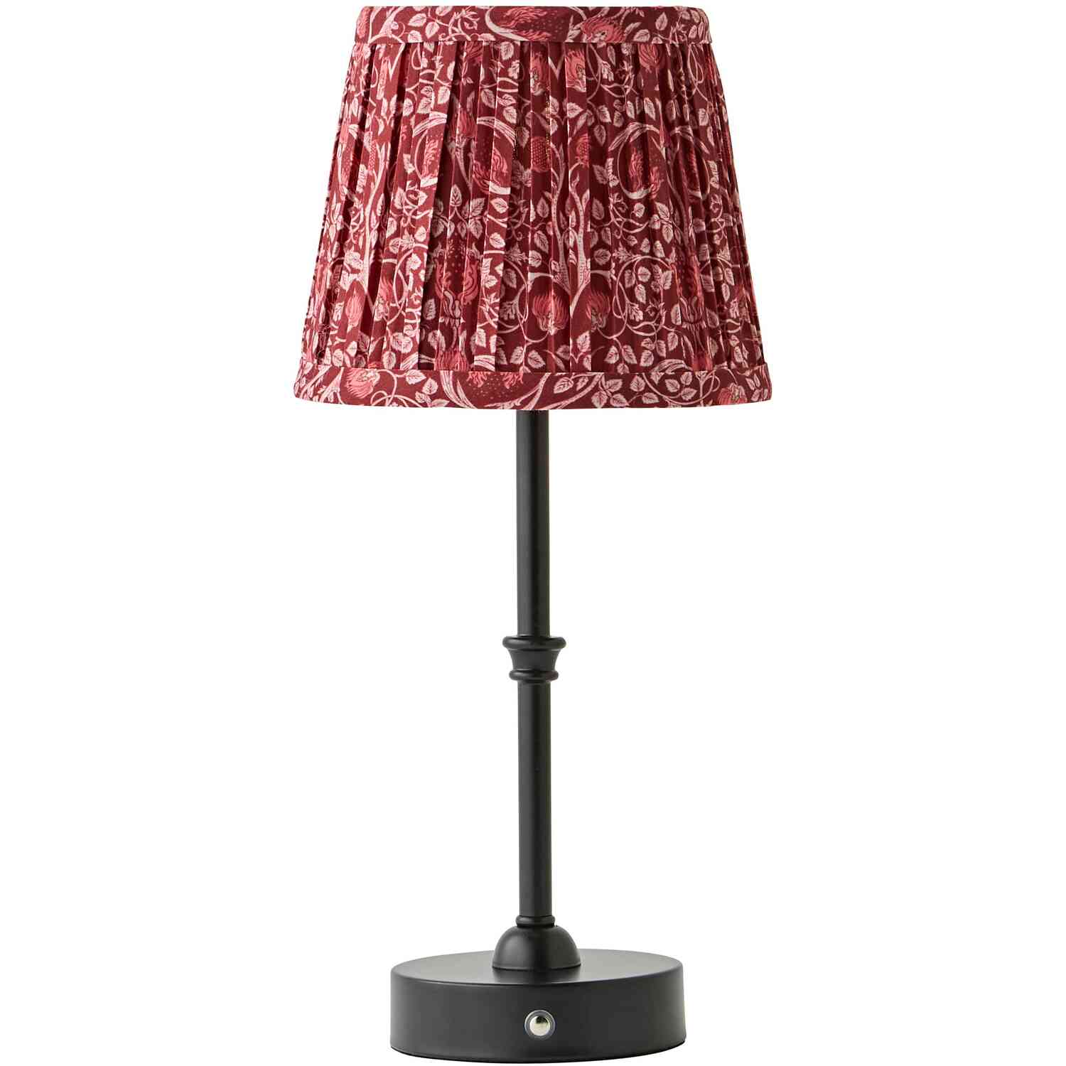 Valuelights Unisex Light Red Lowe Floral Pleated Shade Metal Portable Rechargeable Table Lamp In - Image 3
