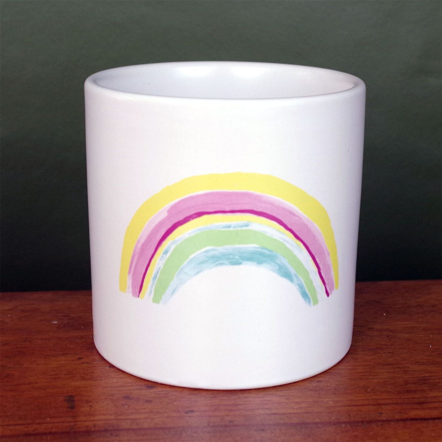 Leaf Ceramic Rainbow Planter Plant Pot - White Rainbow - Image 3