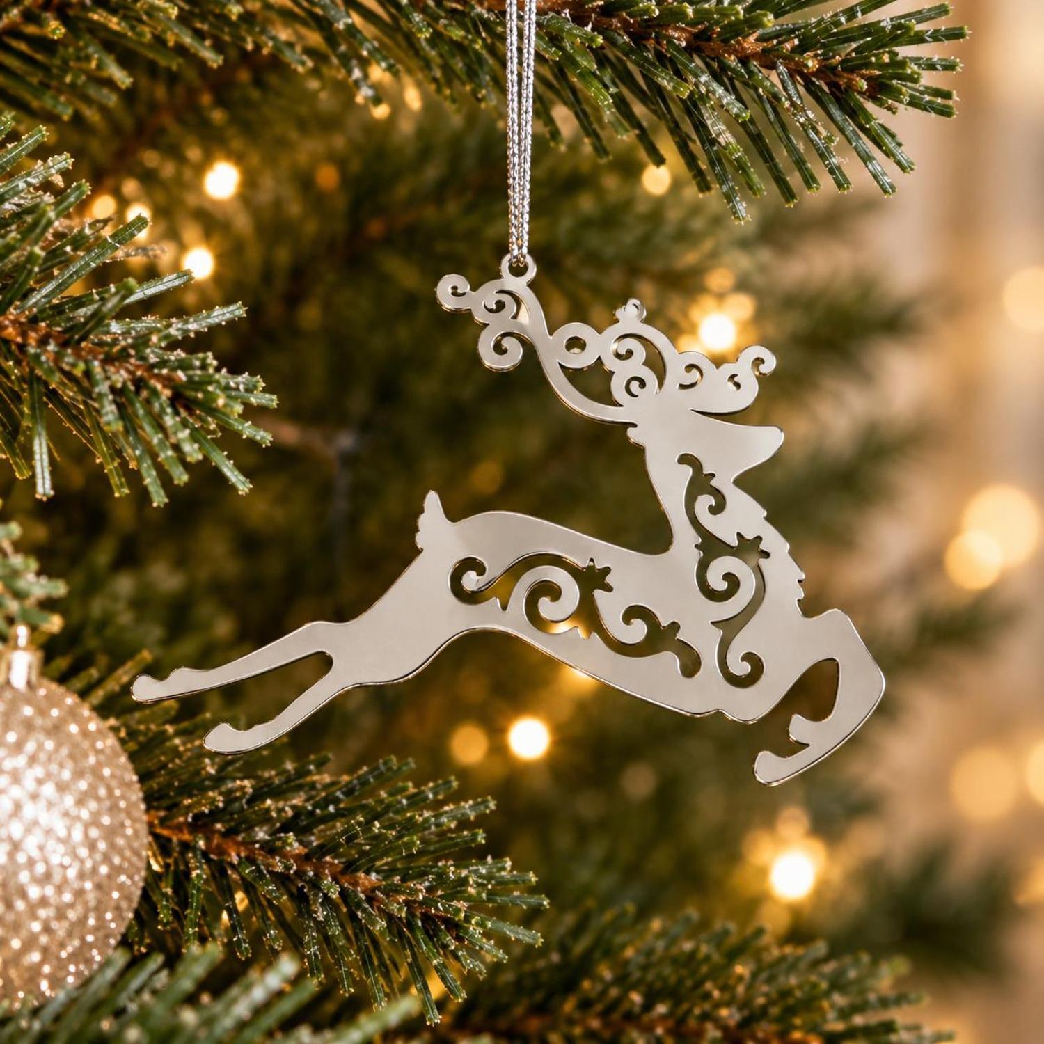 B&Q -  Silver Stainless Steel Reindeer Christmas Hanging Ornament - Image 4