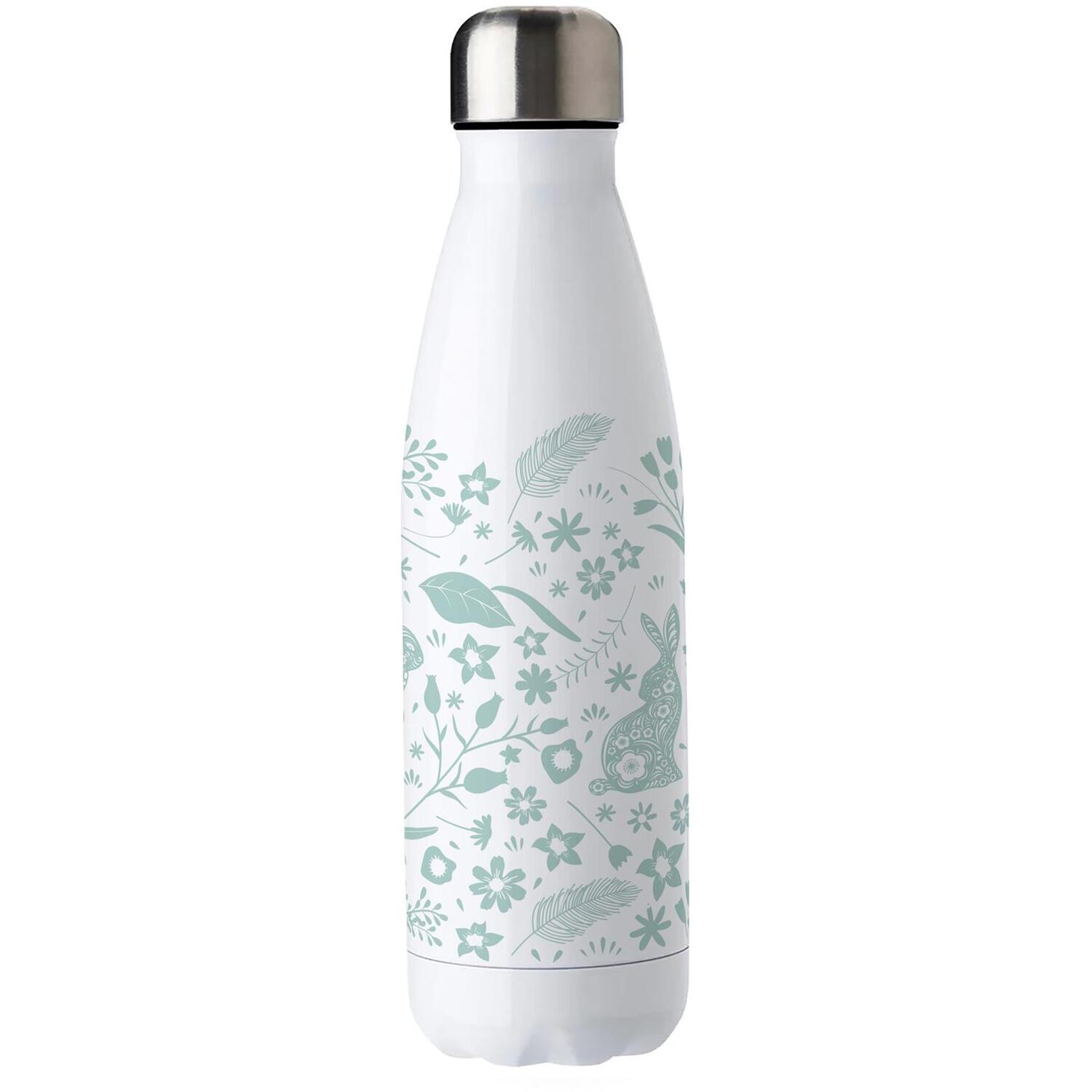 Purely Home Wild Rabbits Green Stainless Steel Water Bottle