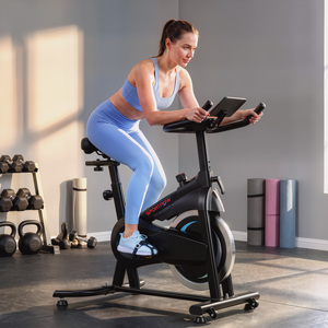 SPORTNOW Exercise Bike with Smart APP, Adjustable Seat & Handlebars, Wheels