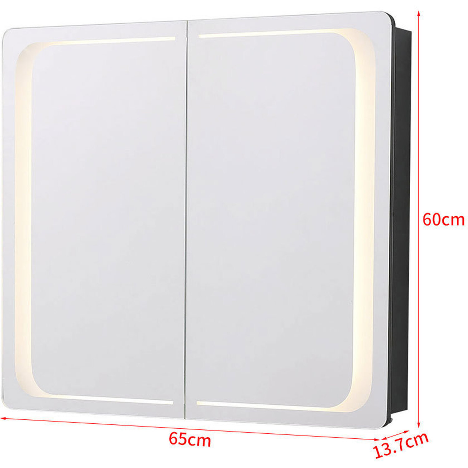 Led Bathroom Mirror Cabinet With Shaver Socket - White