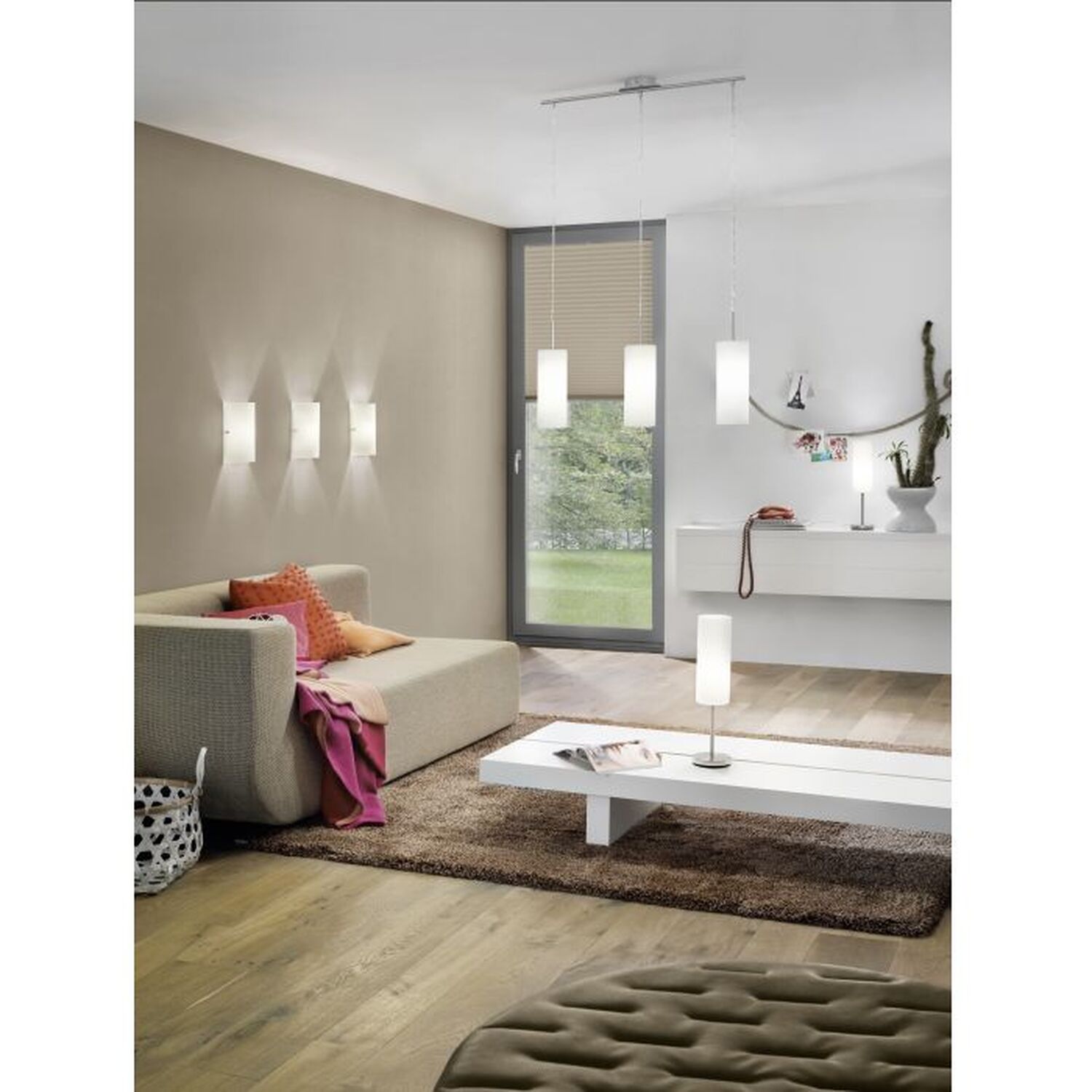 Image of Eglo Troy 3 White painted glass&hellip;