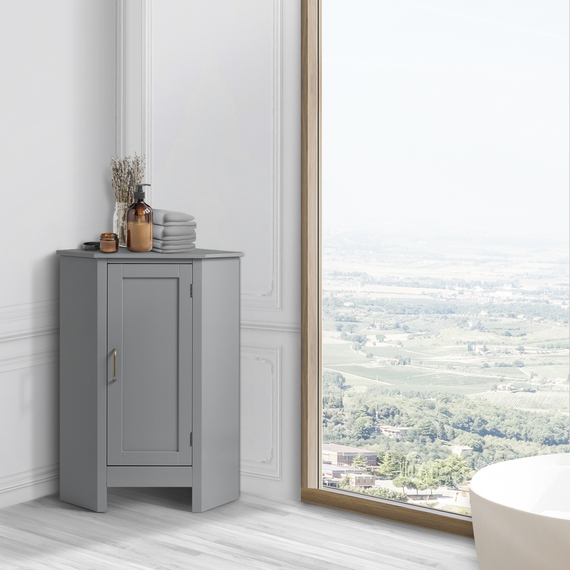 Teamson Home Wooden Bathroom Furniture Floor Cabinet Grey EHF-F0020