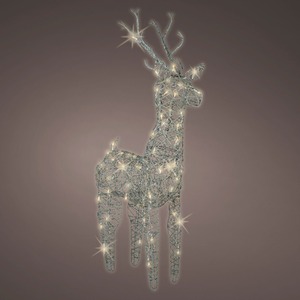 Grey Wicker Light Up Reindeer 60cm