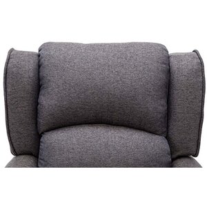 Herringbone Blue Eaton Wing Back Fireside Check Fabric Recliner Armchair shot 2417016