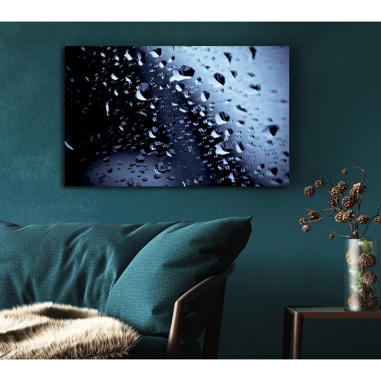 Blue Rain Canvas Print Wall Art