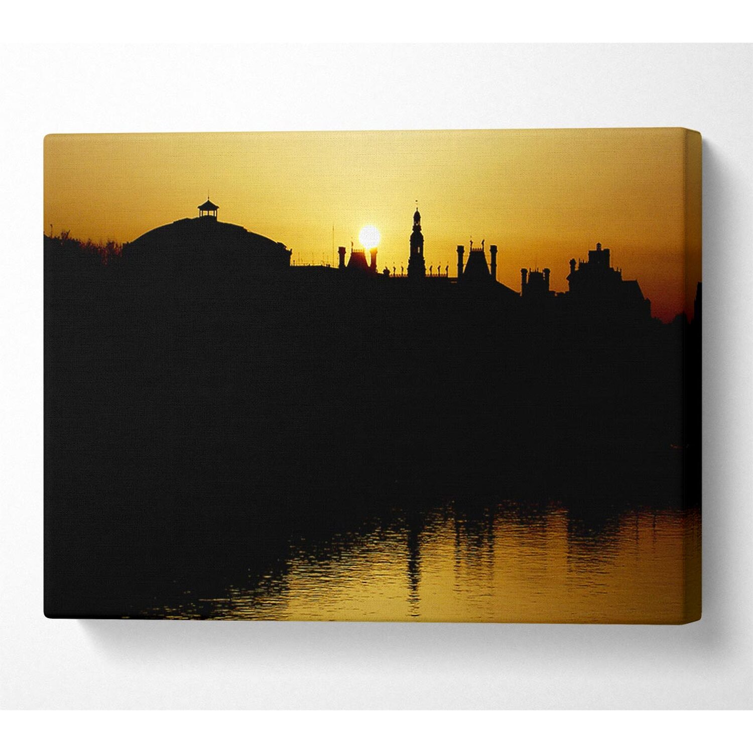 Wallart-Direct - Italian City Sunset Canvas Print Wall Art - Yellow / 101.6cm thumbnail