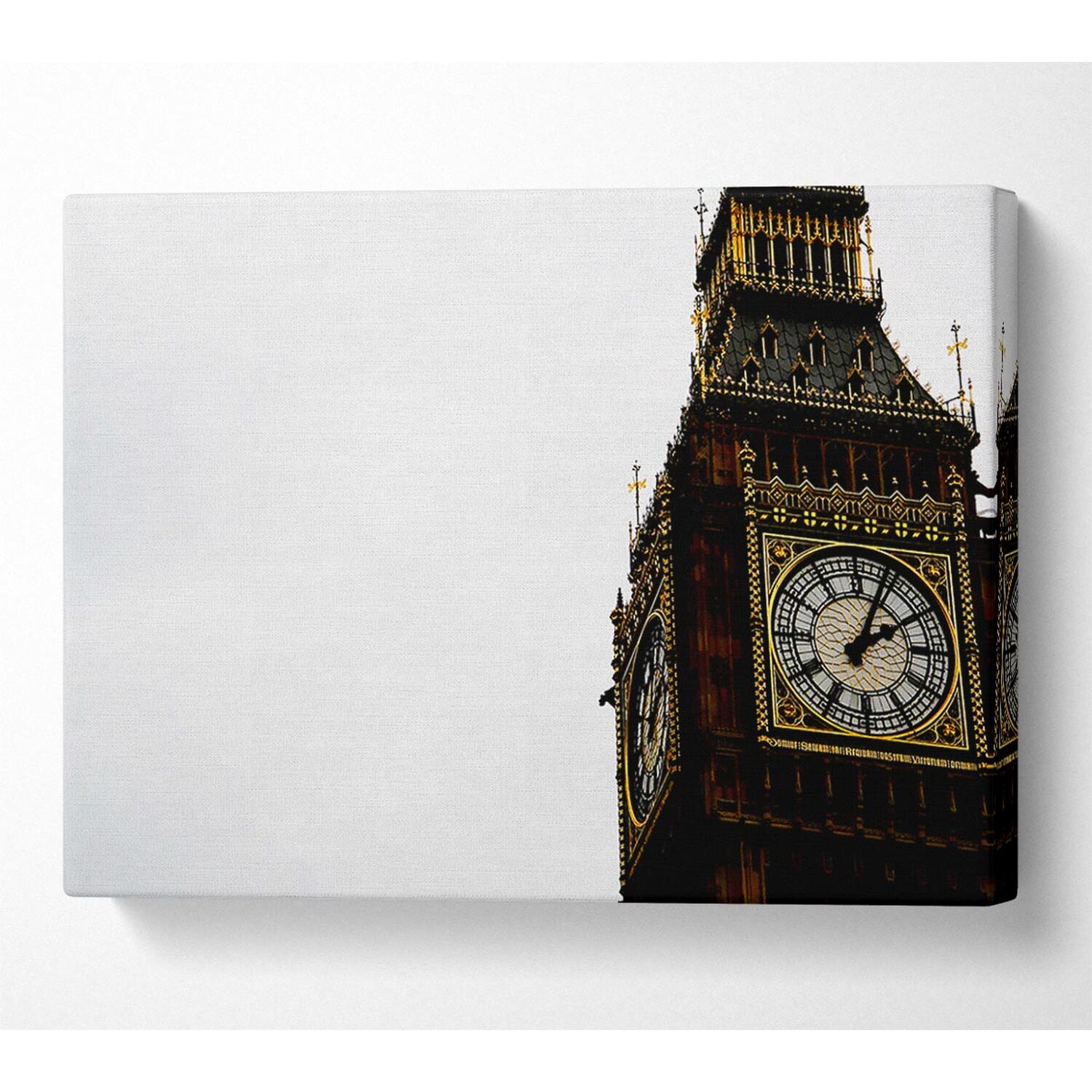 Wallart-Direct - London Big Ben Skies Canvas Print Wall Art - Yellow / 101.6cm thumbnail