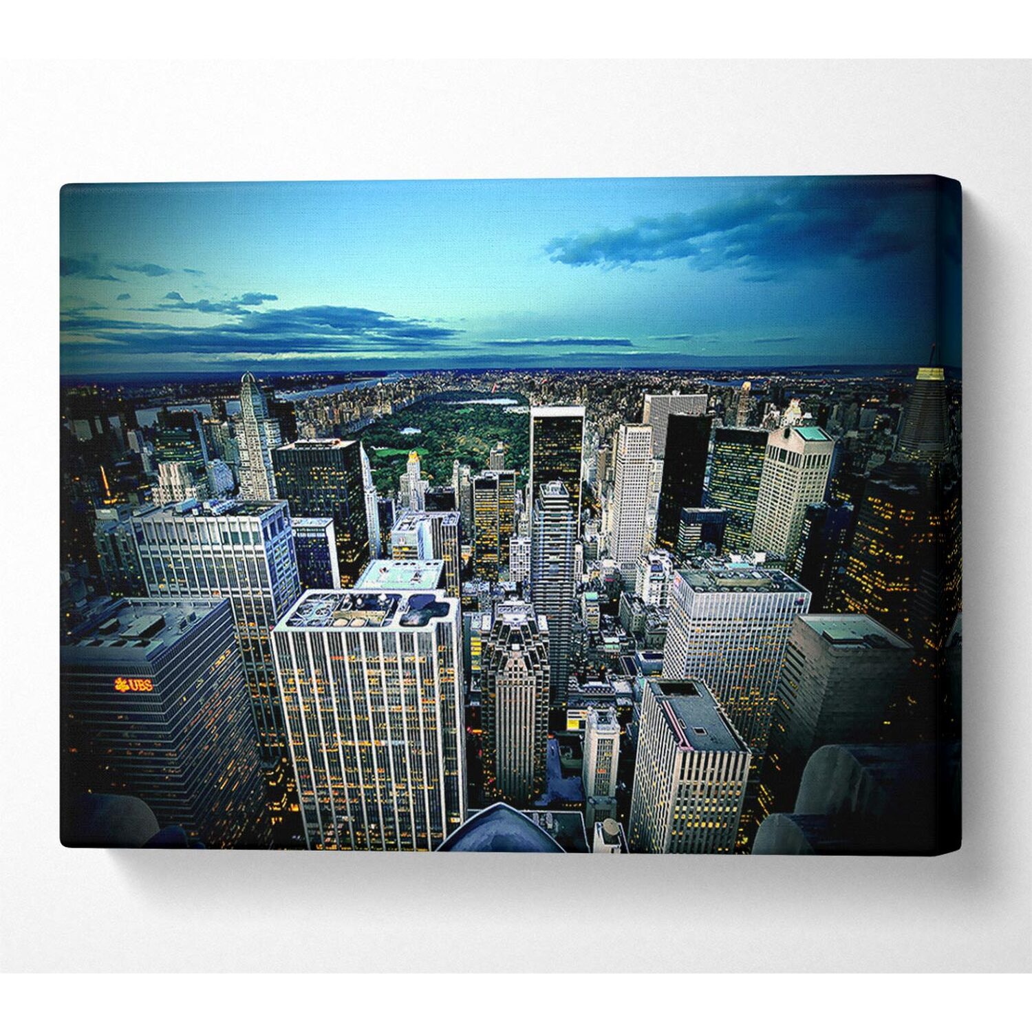 Wallart-Direct - Manhattan New York Usa Canvas Print Wall Art - Yellow / 101.6cm thumbnail