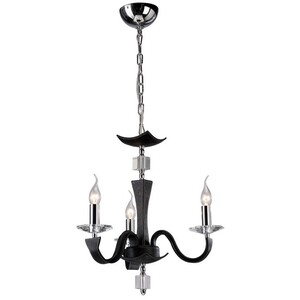 Nardini Ceiling Pendant Chandelier Chrome, Black Faux Leather, Crystal