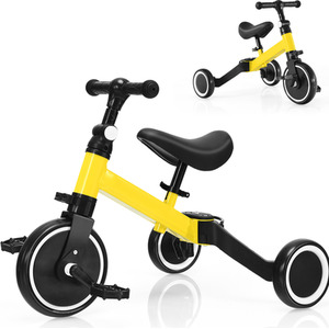 Costway 3-In-1 Convertible Kids Tricycle-Yellow