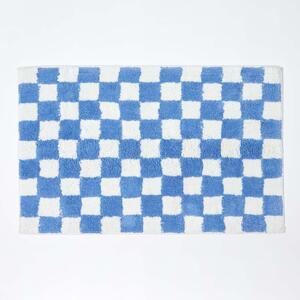 Check Cotton Non Slip Bath Mat