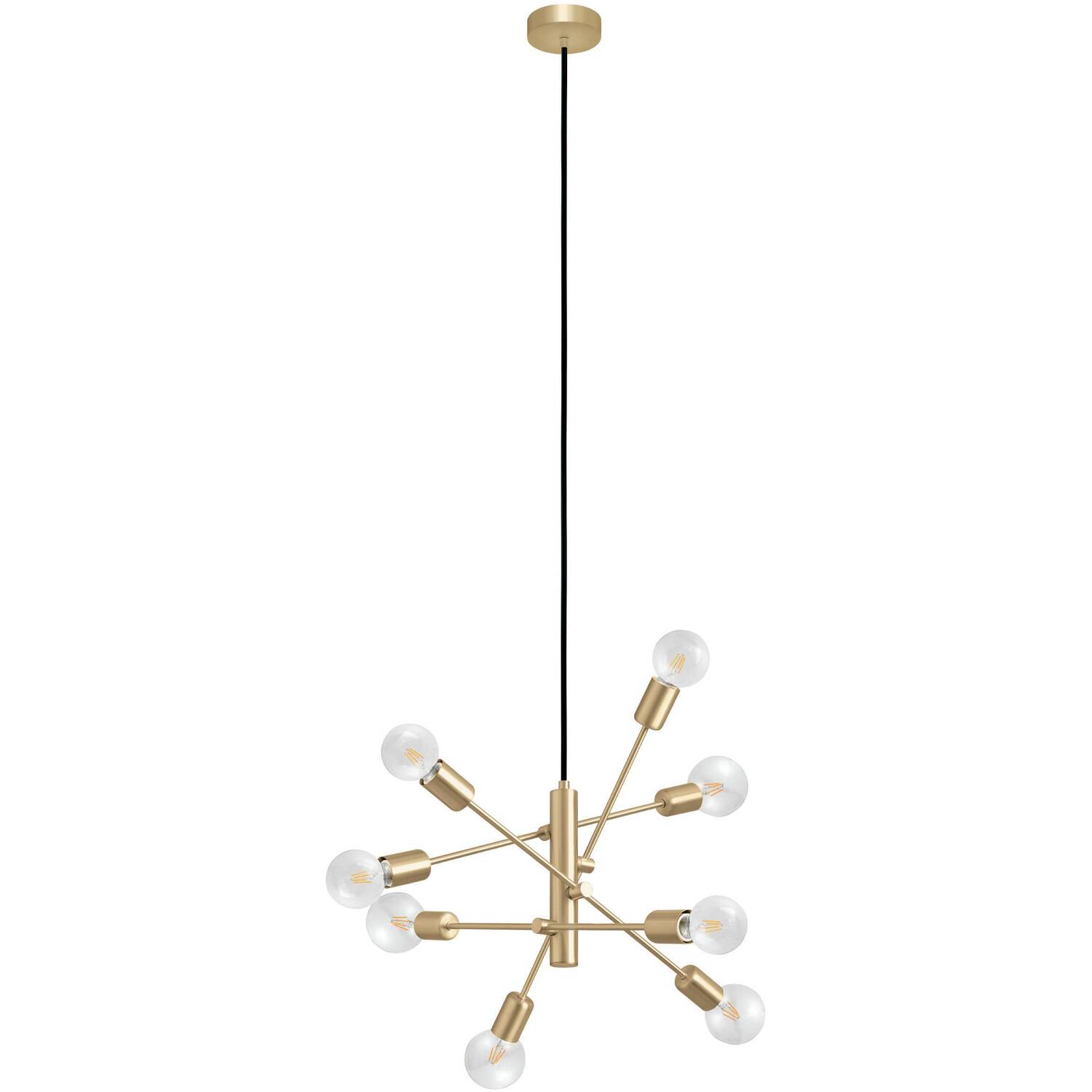 EGLO Gradoli 1 Brushed Brass Starburst Pendant Light - Brushed Brass thumbnail