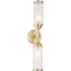 Trieste 2 Light Wall Lamp Satin Brass Plate