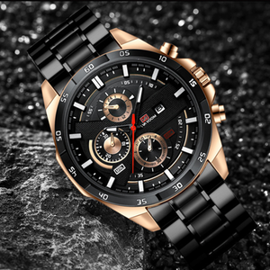 Men's water resistant Stainless Steel Strap Watch
