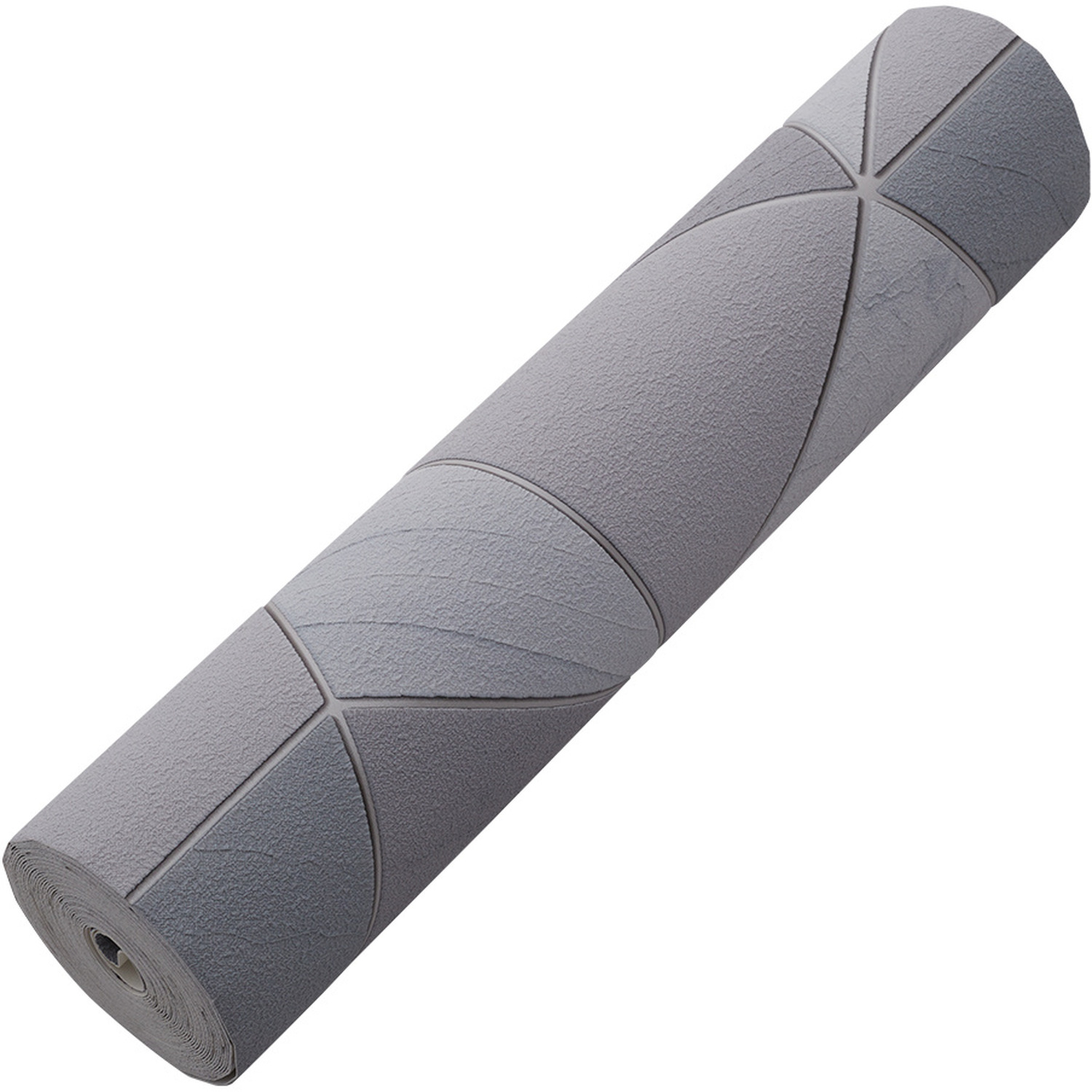 Metallic Geometric Pvc Wallpaper Roll - Light Grey