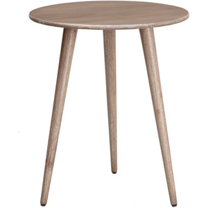 Greige Judy End Table Solid Wood Bedside Table for Living Room shot 4693876