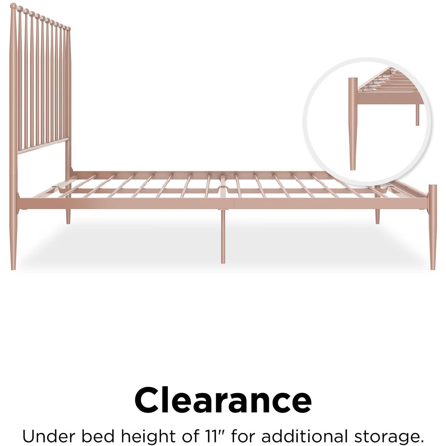 Giulia Modern Metal Bed - Millennial Pink King