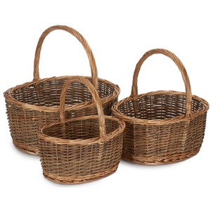 Oval Unpeeled Willow Shopping Basket