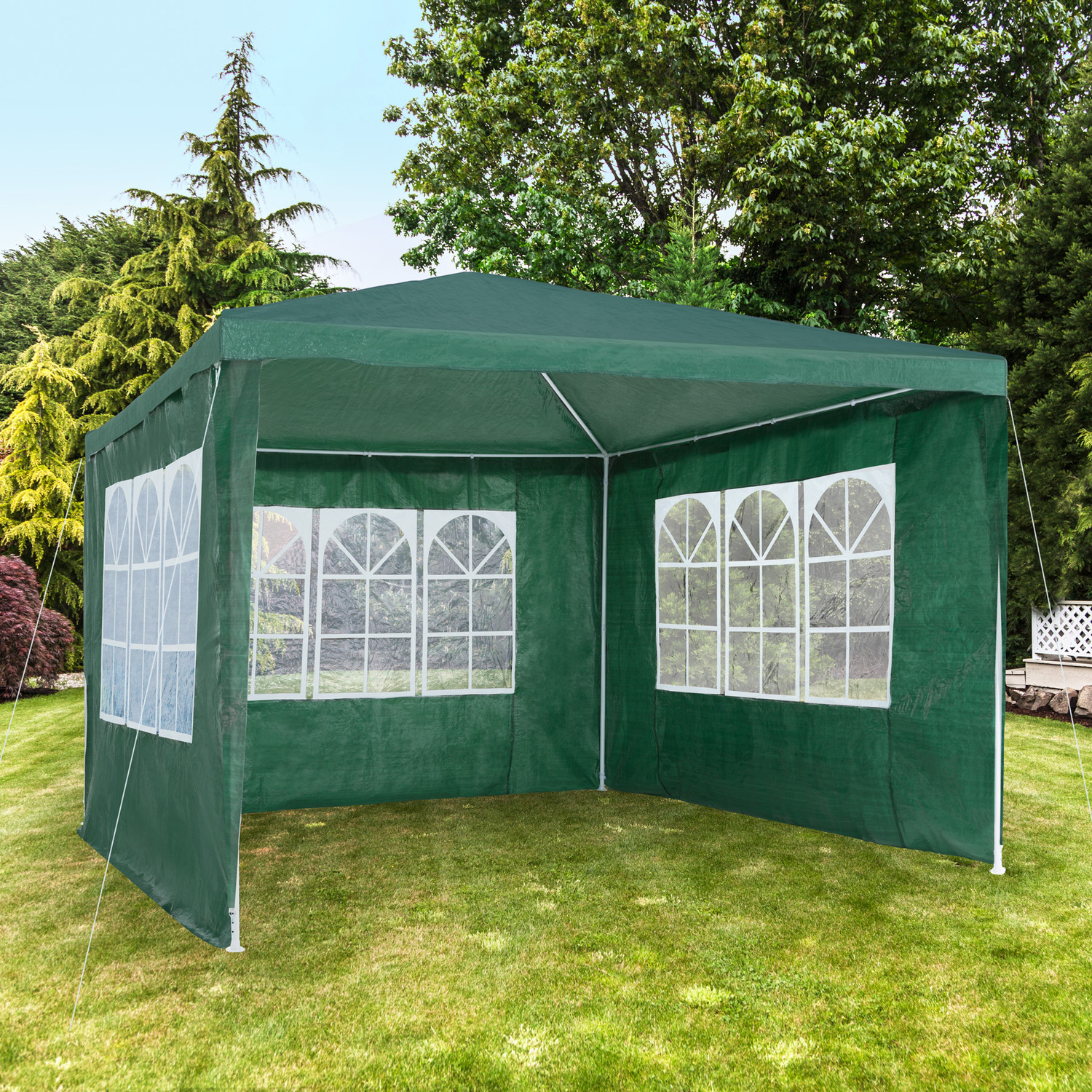 Gazebo Baraban 3x3m With 3 Side Panels - Green