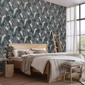 Abode Play of Light Peacock Bird Floral Wallpaper