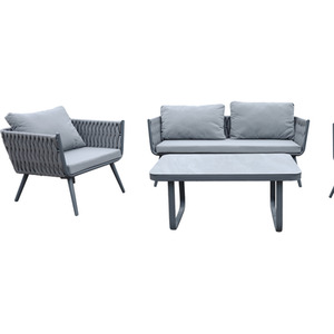 4 Piece Woven Grey Furniture Set