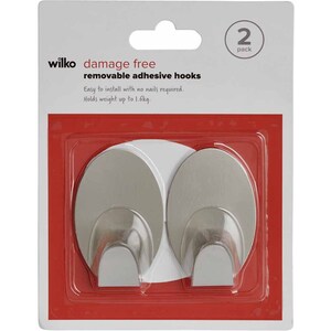 Pack of 2 Oval Damage Free Metal Hooks