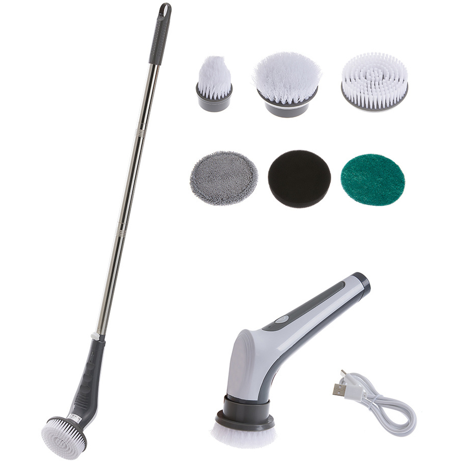 Image of Retractable Electric Cleaning Brush - Grey