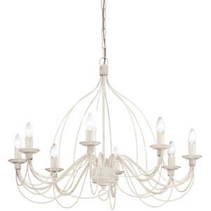 Corte  8 Light Chandelier Antique White Finish, E14
