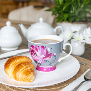 Set of 4 KitchenCraft China Pink Flower Mugs
