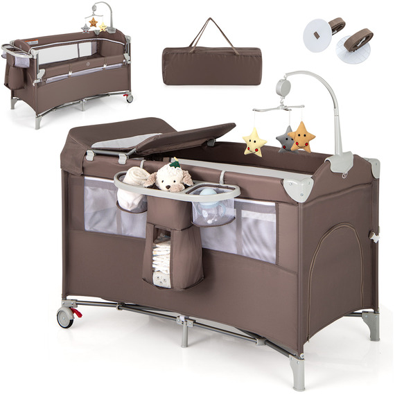 5-In-1 Portable Baby Bassinet Crib Bedside Sleeper