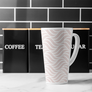 Geometric Pattern With Leaves Latte Mug