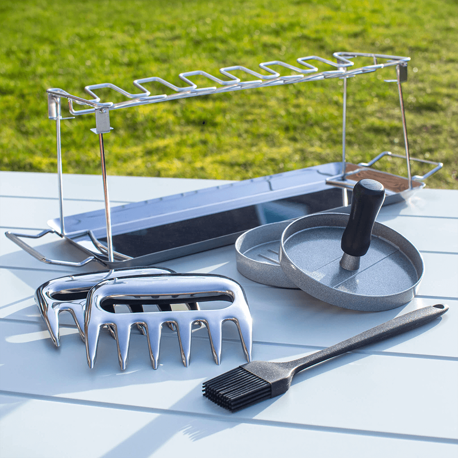 BBQ Accessory Gift Set - Silver-172123