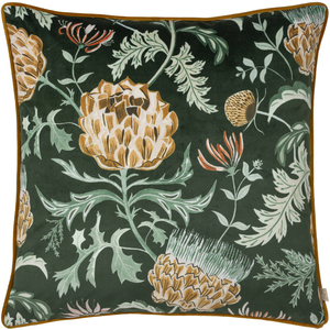 Chatsworth Artichoke Velvet Piped Cushion