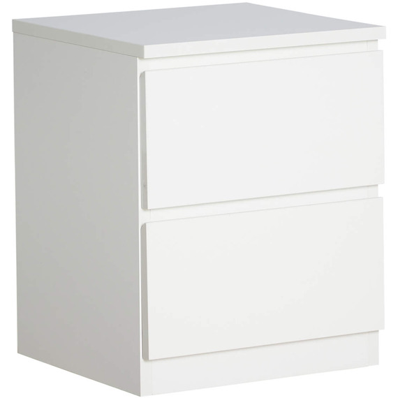 Home Source Lugano 2 Drawer Bedside Cabinet High Gloss Drawer Fronts 
